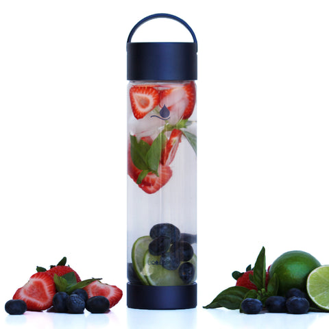 Glass Water Bottle CLASSIC MIDNIGHT - Liquidsands