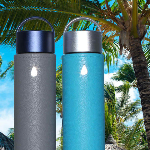 Glass Water Bottle CLASSIC Sky Blue - Liquidsands